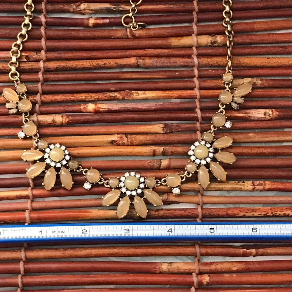 J Crew Bling Gold Tone Floral Necklace